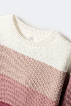 Springfield Kids Malhas-Camisola às riscas para menina rosa