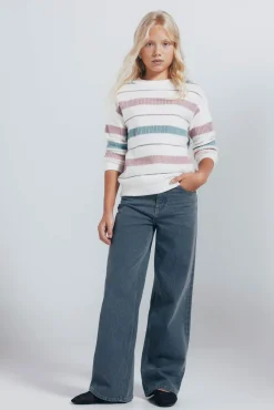 Springfield Kids Malhas-Camisola às riscas para menina rosa