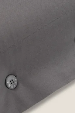 Textura Fronha-Capa almofada algodão orgânico. Cama 135-140 cm. cinzento