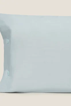 Textura Fronha-Capa almofada algodão orgânico. Cama 135-140 cm. azul