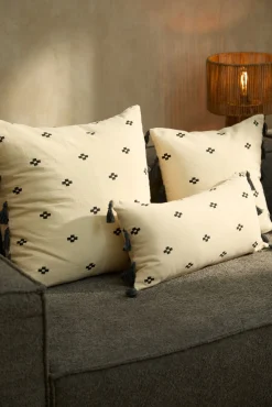 Calma House Almofadas-Capa de almofada quadrada de algodão Kobe estampado