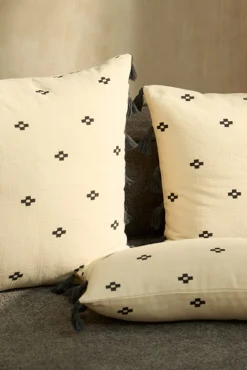 Calma House Almofadas-Capa de almofada quadrada de algodão Kobe estampado