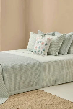 Textura Edredons-Capa de edredom xadrez azul