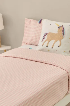 Textura Edredons-Capa de edredom xadrez rosa