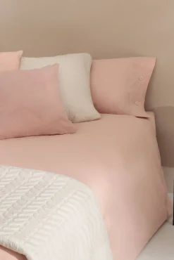 Textura Edredons-Capa nórdica algodão orgânico. Cama 80-90 cm. rosa