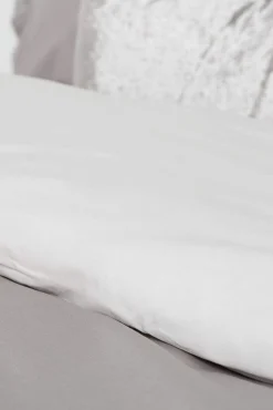 Textura Edredons-Capa nórdica algodão percal reversível. Cama 180-200 cm. cinzento