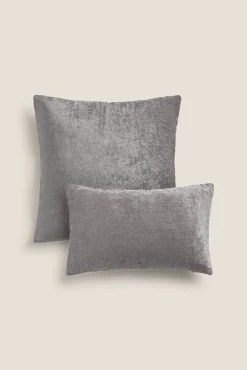 Textura Almofadas-Capa travesseiro veludo algodão 30 x 50 cm. cinzento