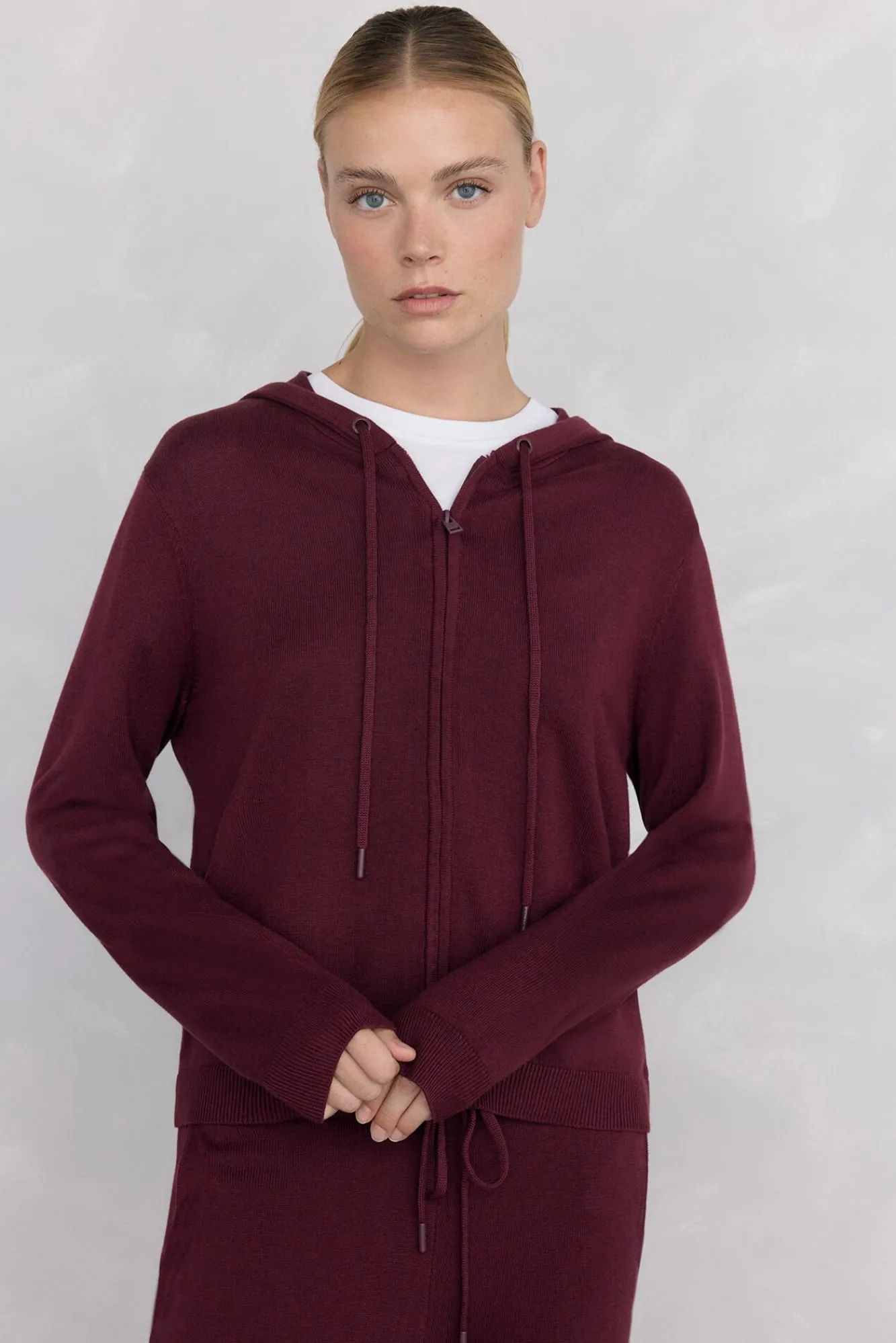 Pedro del Hierro Sobretudos|Camisolas-capuz com malha para atividades físicas Bordeaux