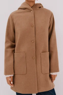 Cortefiel Casacos-capuz com Sobretudo Tostado