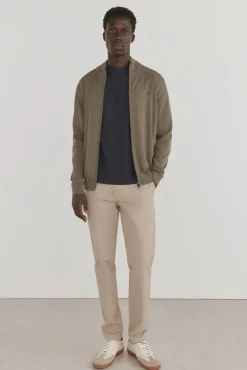 Pedro del Hierro Camisolas-Cardigã fino de algodão premium com fecho-éclair Verde