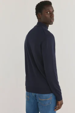 Pedro del Hierro Camisolas-Cardigã fino de algodão premium com fecho-éclair Azul