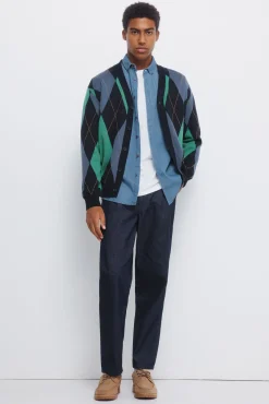 Springfield Camisolas-Cardigan casaco de malha azul