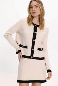 Vila Camisolas-Cardigan com botões dourados e viscose Branco