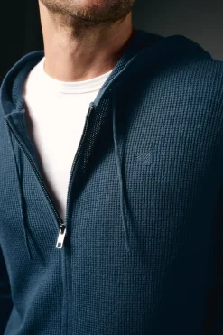 OOTO Camisolas-Cardigan com capuz e fecho-éclair Azul