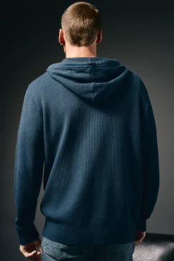 OOTO Camisolas-Cardigan com capuz e fecho-éclair Azul