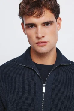 Springfield Camisolas-Cardigan com casaco de malha azul