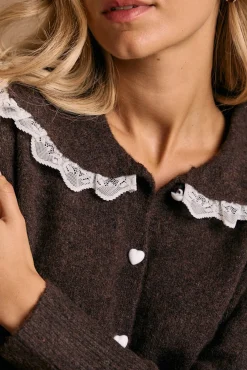 Polín Et Moi Camisolas-Cardigan com gola balinesa Castanho