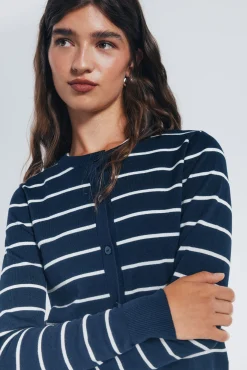 Springfield Camisolas-Cardigan com gola redonda e botões e viscose azul