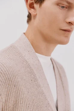 Cortefiel Camisolas-Cardigan de algodão com malha perolada Tostado