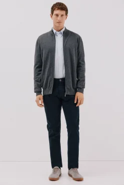 Cortefiel Camisolas-Cardigan de algodão e cashmere Cinzento