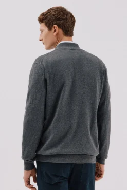 Cortefiel Camisolas-Cardigan de algodão e cashmere Cinzento