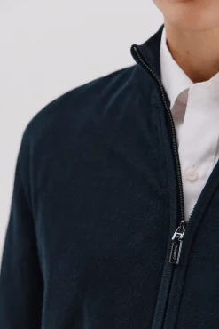 Cortefiel Camisolas-Cardigan de algodão e cashmere Azul