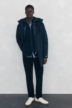 Pedro del Hierro Camisolas-Cardigan de algodão premium para o Natal com fecho de fecho-éclair Azul