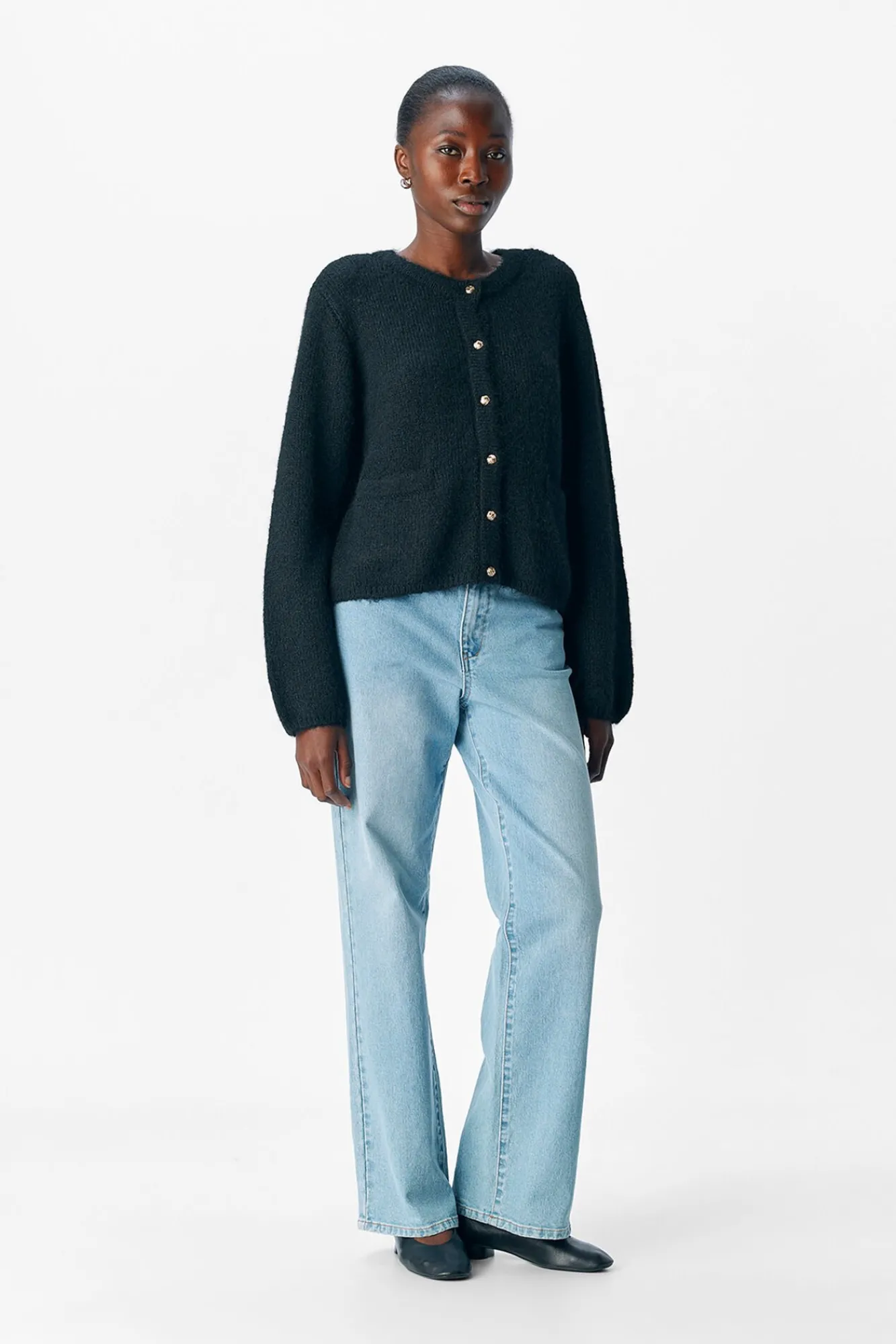 Object Camisolas-Cardigan de lã com gola redonda Preto