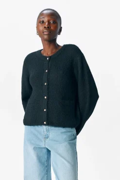 Object Camisolas-Cardigan de lã com gola redonda Preto