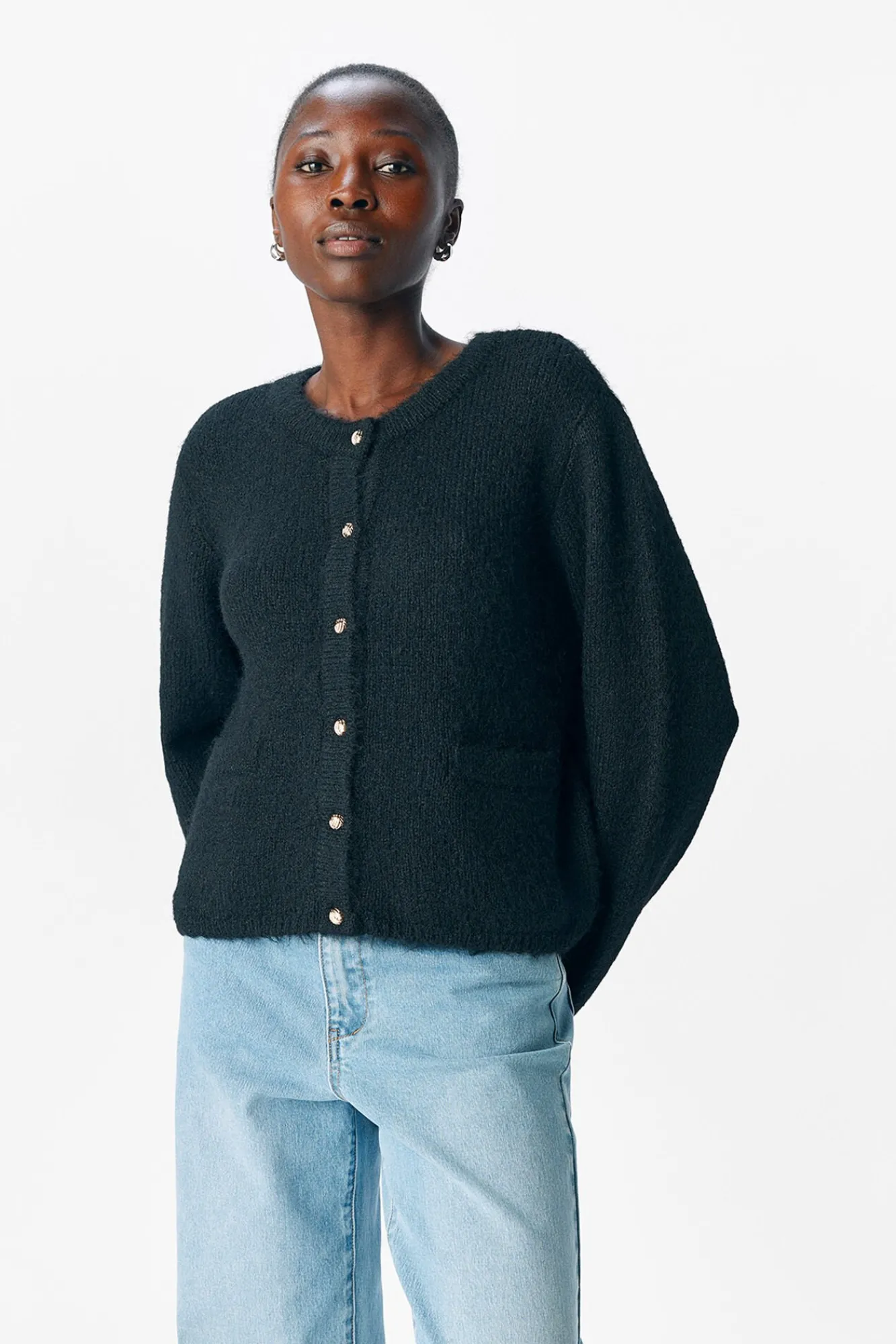 Object Camisolas-Cardigan de lã com gola redonda Preto