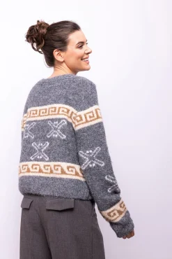 Object Camisolas-Cardigan de lã estampado Cinzento