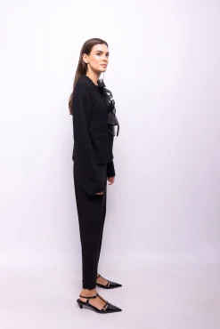 Object Camisolas-Cardigan de malha com laços Preto