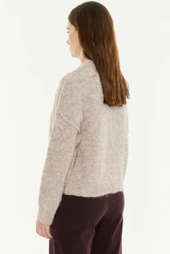 System Action Camisolas-Cardigan de pele com botões bege