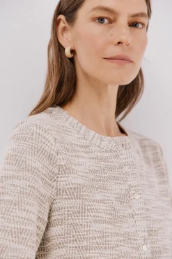 Cortefiel Camisolas-Cardigan de tweed Tostado