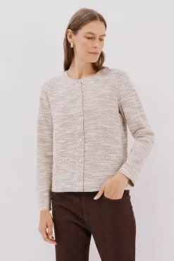 Cortefiel Camisolas-Cardigan de tweed Tostado