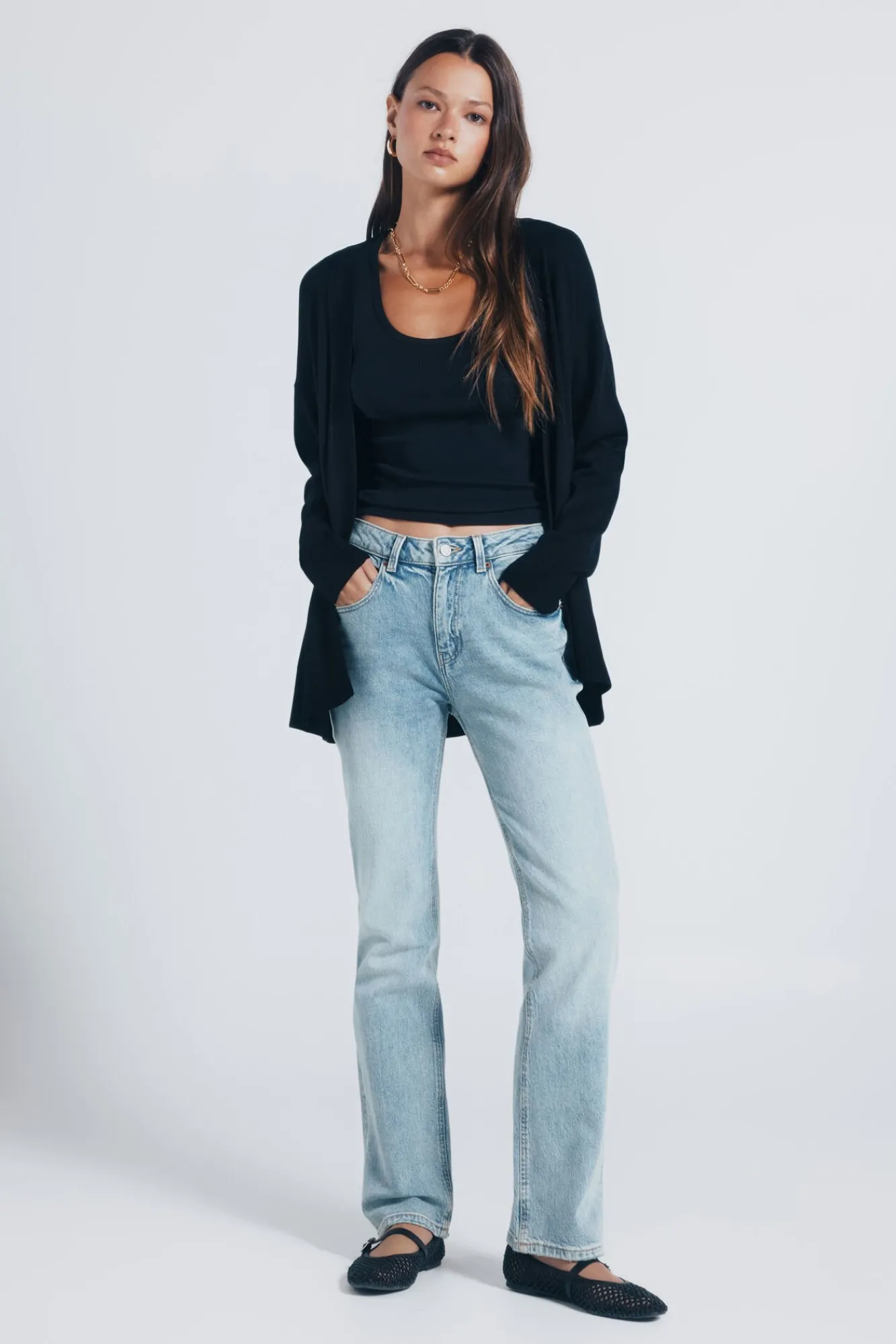 Springfield Camisolas-Cardigan leve aberto preto