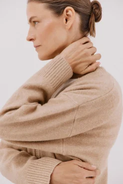 Cortefiel Camisolas-Cardigan longo com bolsos Tostado