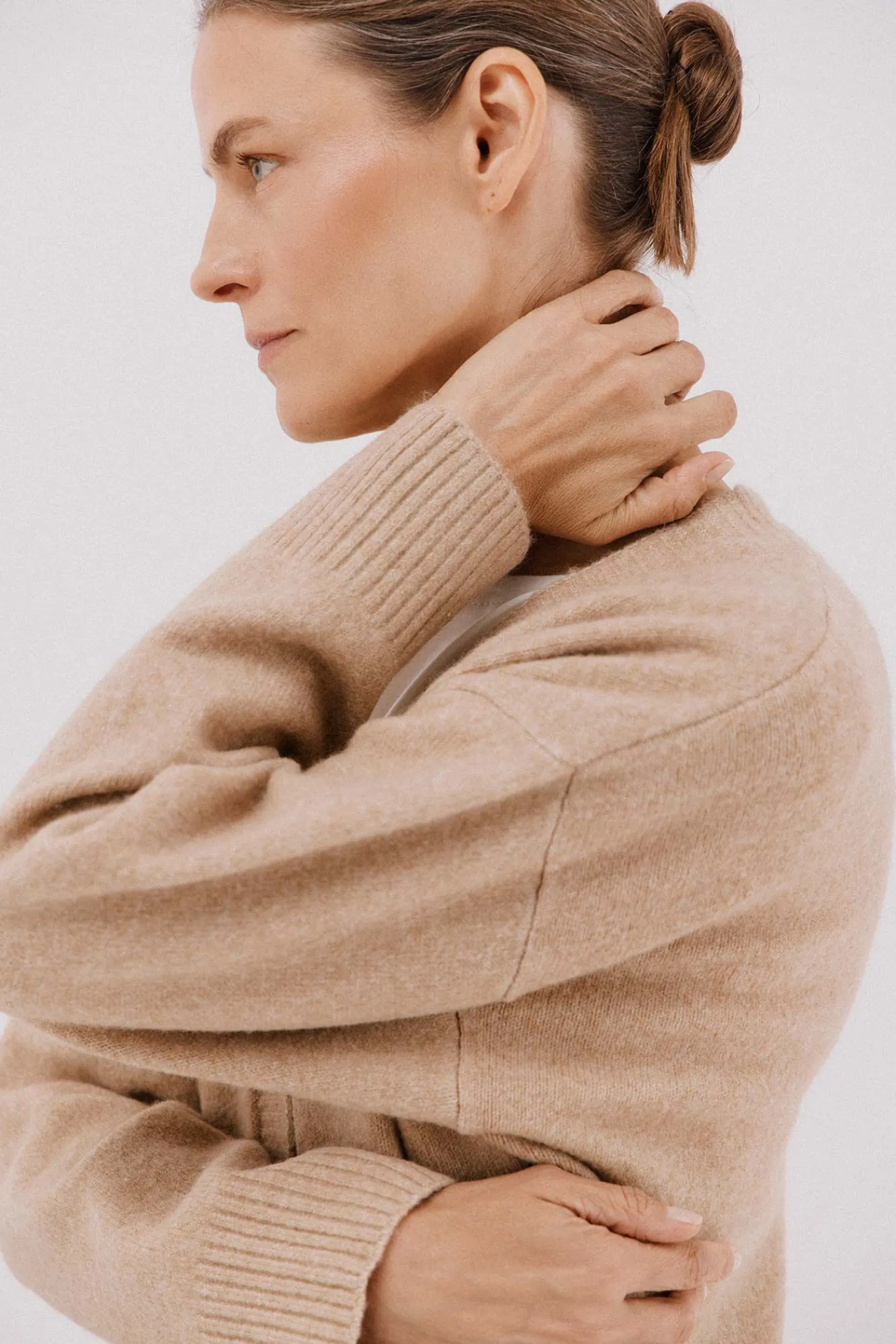 Cortefiel Camisolas-Cardigan longo com bolsos Tostado