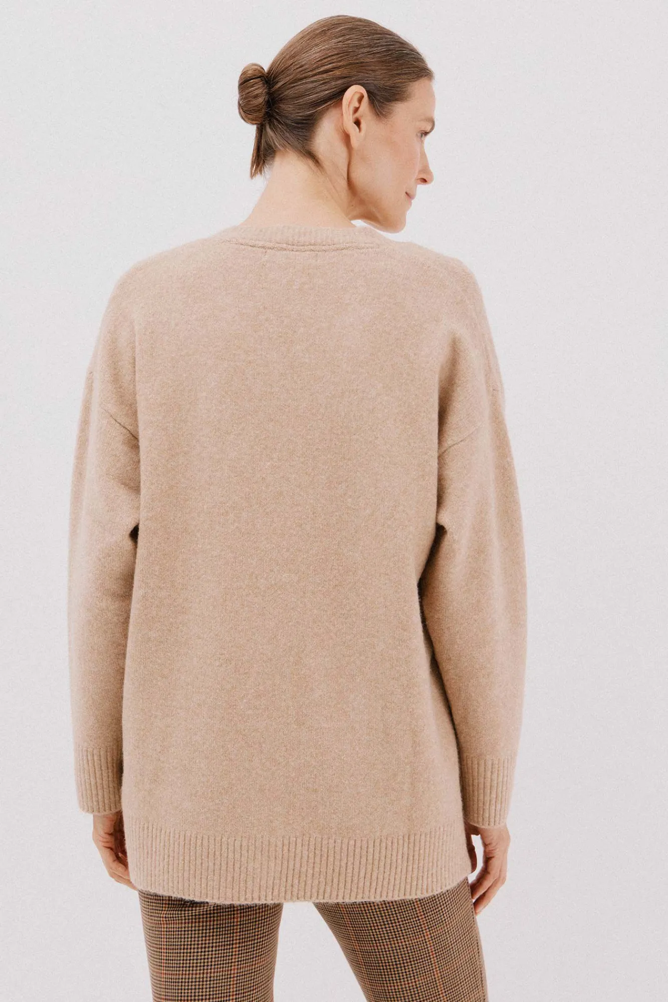 Cortefiel Camisolas-Cardigan longo com bolsos Tostado