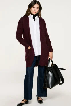 Selected Casacos|Camisolas-Cardigan longo de alpaca Roxo