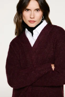 Selected Casacos|Camisolas-Cardigan longo de alpaca Roxo