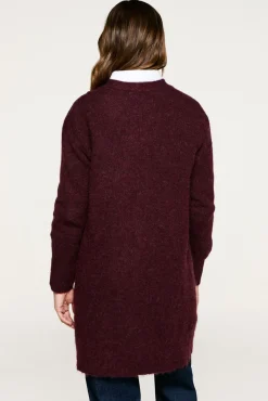 Selected Casacos|Camisolas-Cardigan longo de alpaca Roxo