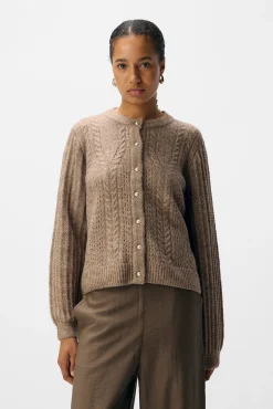 Object Camisolas-Cardigan malha Castanho