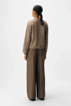 Object Camisolas-Cardigan malha Castanho