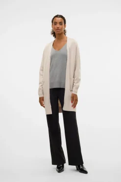 Vero Moda Camisolas-Cardigan midi aberto Tostado