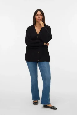 Vero Moda Curve Camisolas-Cardigan plus size de malha malha Preto