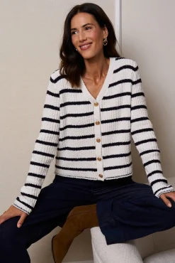 Polín Et Moi Camisolas-Cardigan riscas Amelia Impress&atilde;o