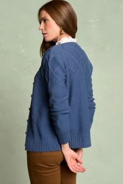 Polín Et Moi Camisolas-Cardigan riscas Bourget Azul