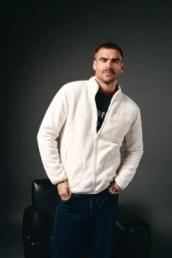 OOTO Camisolas-Cardigan tecido sherpa Ecru