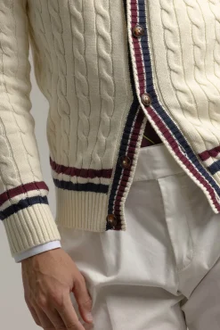 PuroEGO Camisolas-Cardigan universitário de algodão Tostado